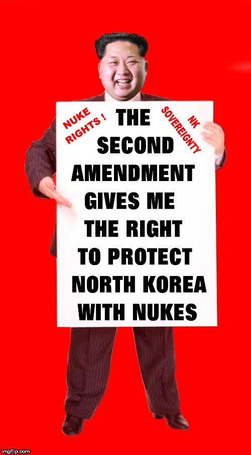 image tagged in nukes,kim jong un,north korea,gun rights,sovereignty,second amendment | made w/ Imgflip meme maker