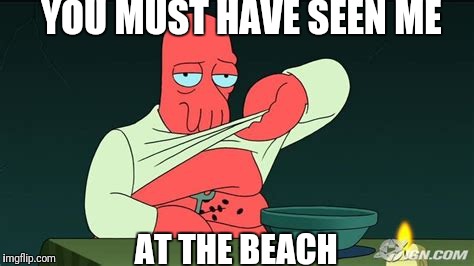 Zoidberg  | YOU MUST HAVE SEEN ME AT THE BEACH | image tagged in zoidberg | made w/ Imgflip meme maker