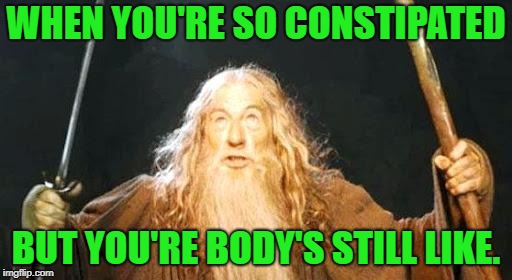 YOU SHALL NOT.... PASS!!! | WHEN YOU'RE SO CONSTIPATED; BUT YOU'RE BODY'S STILL LIKE. | image tagged in gandalf you shall not pass,memes,first world problems,funny,funny memes | made w/ Imgflip meme maker