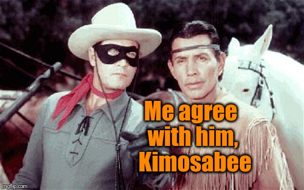 Tonto | Me agree with him,  Kimosabee | image tagged in tonto | made w/ Imgflip meme maker