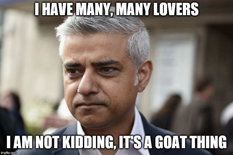 KHAN | I HAVE MANY, MANY LOVERS; I AM NOT KIDDING, IT'S A GOAT THING | image tagged in goats | made w/ Imgflip meme maker