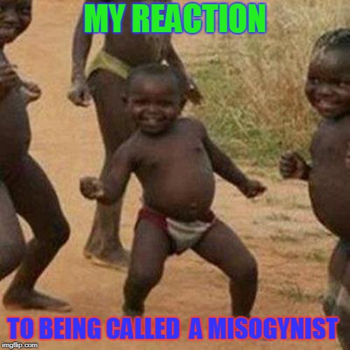Third World Success Kid Meme | MY REACTION; TO BEING CALLED  A MISOGYNIST | image tagged in memes,third world success kid | made w/ Imgflip meme maker