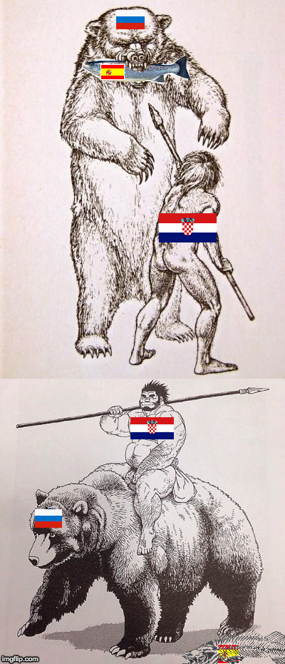 image tagged in russia,croatia,2018,world cup,bear,england | made w/ Imgflip meme maker