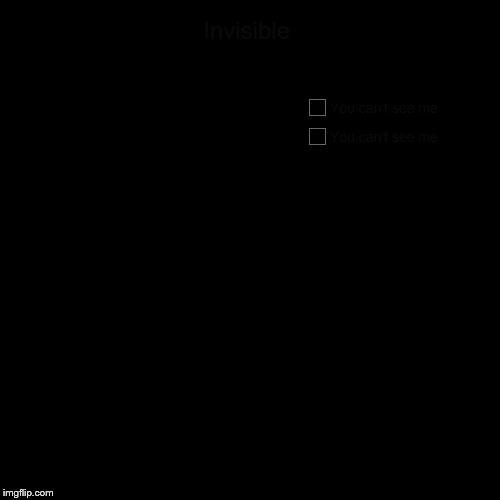 Invisible | You can't see me, You can't see me | image tagged in funny,pie charts | made w/ Imgflip chart maker