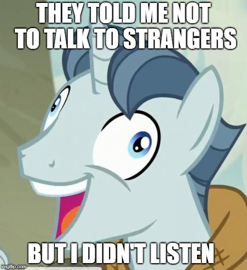 THEY TOLD ME. BUT I DIDN'T LISTEN | THEY TOLD ME NOT TO TALK TO STRANGERS; BUT I DIDN'T LISTEN | image tagged in they told me but i didn't listen | made w/ Imgflip meme maker