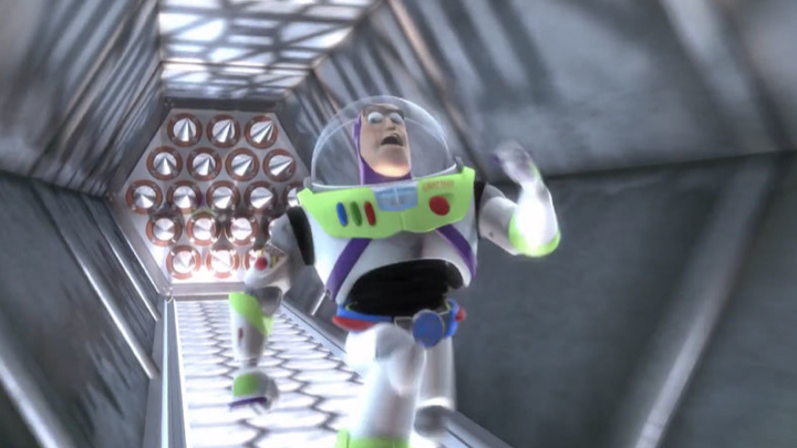 High Quality Buzz lightyear outrunning spikes Blank Meme Template