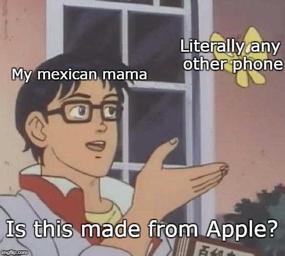 i love iPhone | Literally any other phone; My mexican mama; Is this made from Apple? | image tagged in iphone,apple inc | made w/ Imgflip meme maker