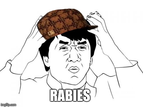 Jackie Chan WTF Meme | RABIES | image tagged in memes,jackie chan wtf,scumbag | made w/ Imgflip meme maker