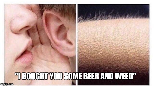 Bought you | "I BOUGHT YOU SOME BEER AND WEED" | image tagged in beer,weed | made w/ Imgflip meme maker