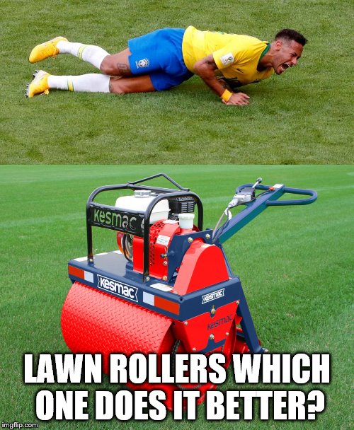 lawn roller | LAWN ROLLERS WHICH ONE DOES IT BETTER? | image tagged in neymar | made w/ Imgflip meme maker