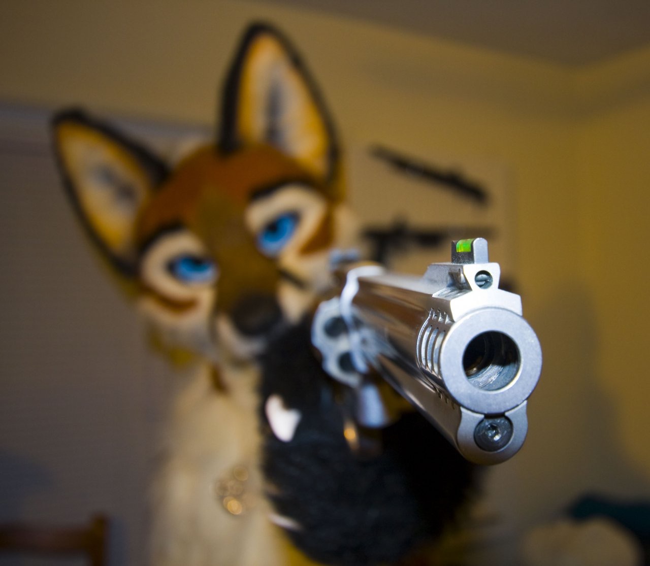 High Quality Furry with gun Blank Meme Template