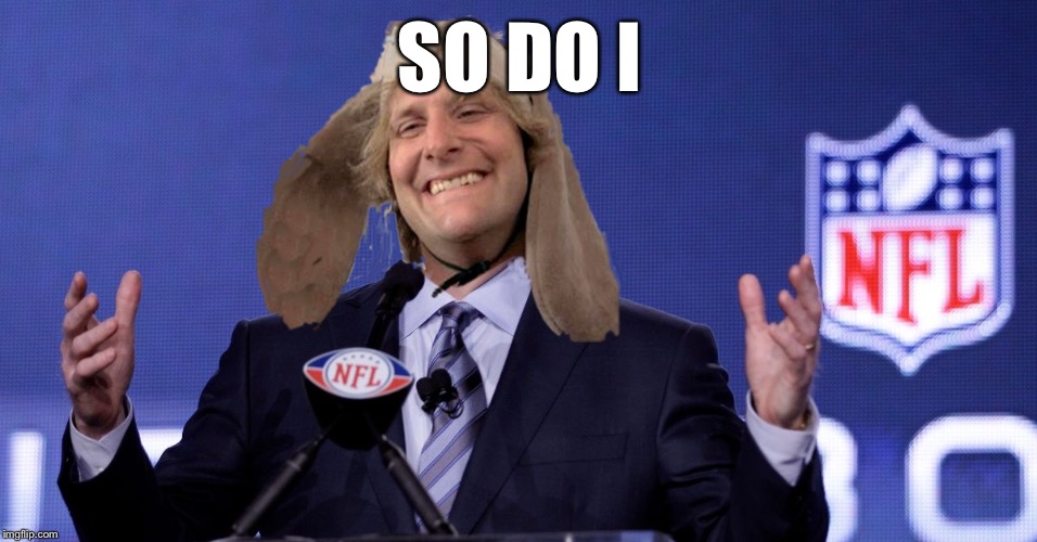 Harry Dunn NFL Commissioner | SO DO I | image tagged in harry dunn nfl commissioner | made w/ Imgflip meme maker