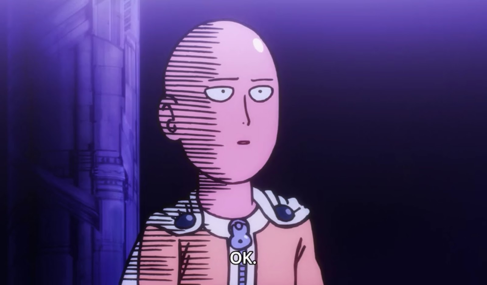 one punch man straight face Blank Meme Template