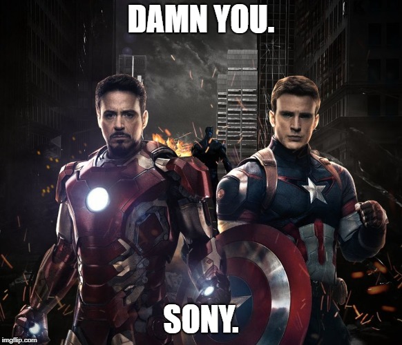 Bored Marvel | DAMN YOU. SONY. | image tagged in bored marvel | made w/ Imgflip meme maker