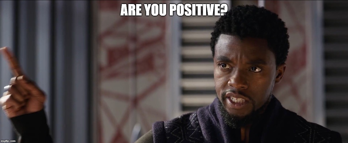 T'Challa | ARE YOU POSITIVE? | image tagged in t'challa | made w/ Imgflip meme maker
