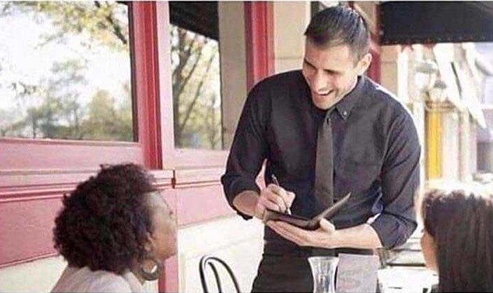 waiter taking order Blank Meme Template