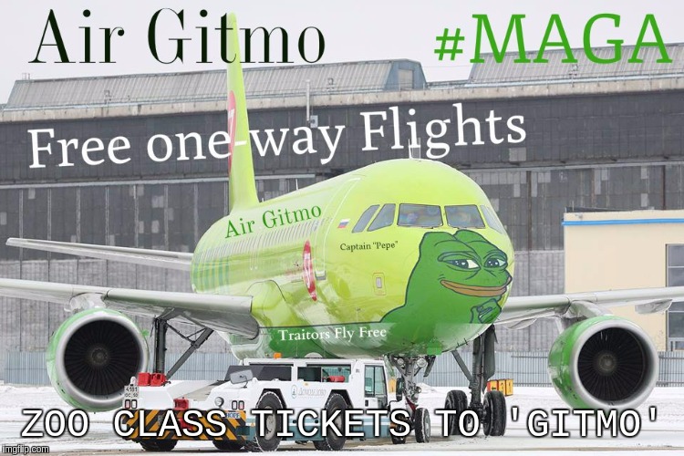 Fly One Way With 'PEPE' | ZOO CLASS TICKETS TO 'GITMO' | image tagged in potus,tony blair,david cameron | made w/ Imgflip meme maker