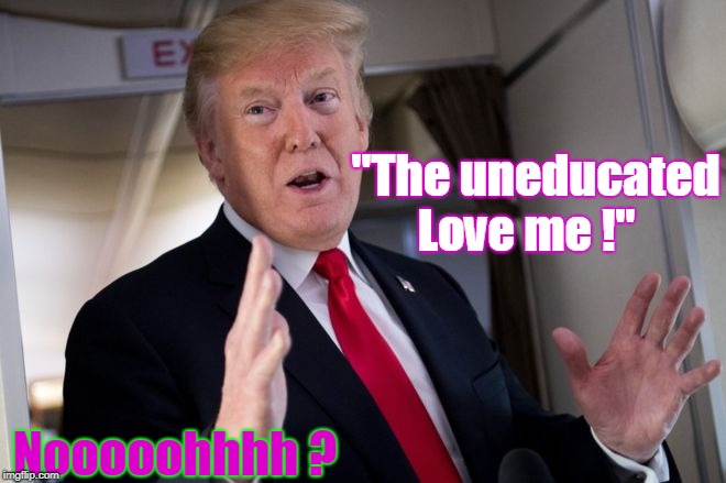 "The uneducated Love me !"; Nooooohhhh ? | image tagged in uneducated | made w/ Imgflip meme maker