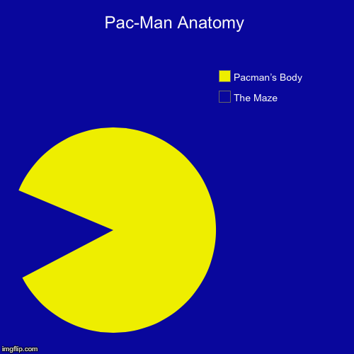 Pac-Man Anatomy | The Maze, Pacman’s Body | image tagged in funny,pie charts | made w/ Imgflip chart maker