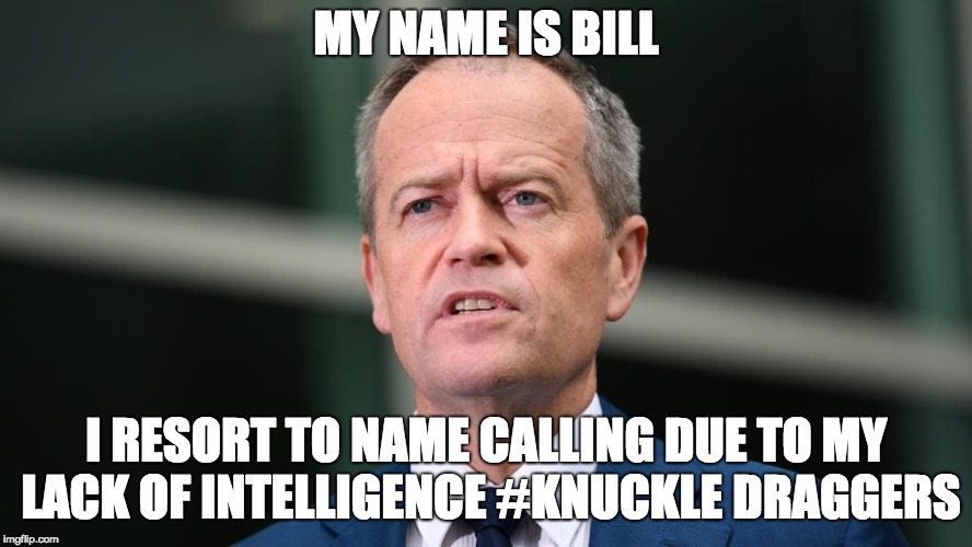 My name is Bill | MY NAME IS BILL; I RESORT TO NAME CALLING DUE TO MY LACK OF INTELLIGENCE #KNUCKLE DRAGGERS | image tagged in my name is bill | made w/ Imgflip meme maker