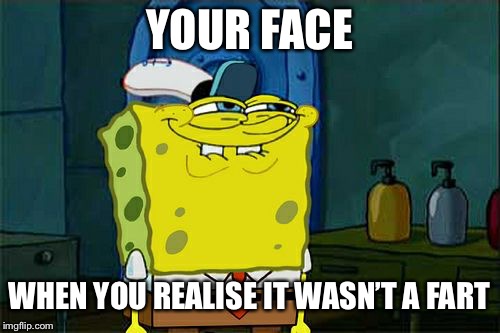 Don't You Squidward Meme | YOUR FACE; WHEN YOU REALISE IT WASN’T A FART | image tagged in memes,dont you squidward | made w/ Imgflip meme maker