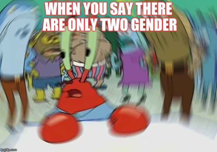Mr Krabs Blur Meme Meme | WHEN YOU SAY THERE ARE ONLY TWO GENDER | image tagged in memes,mr krabs blur meme | made w/ Imgflip meme maker