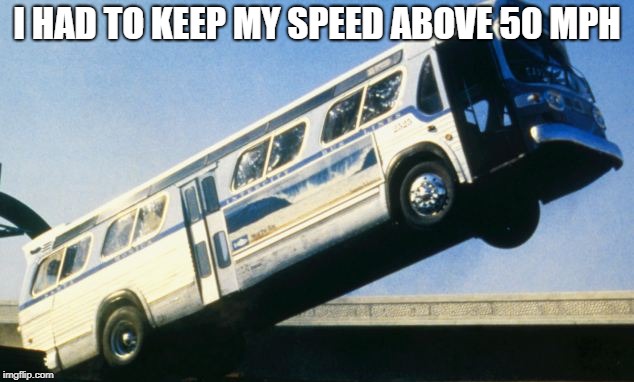 I HAD TO KEEP MY SPEED ABOVE 50 MPH | made w/ Imgflip meme maker