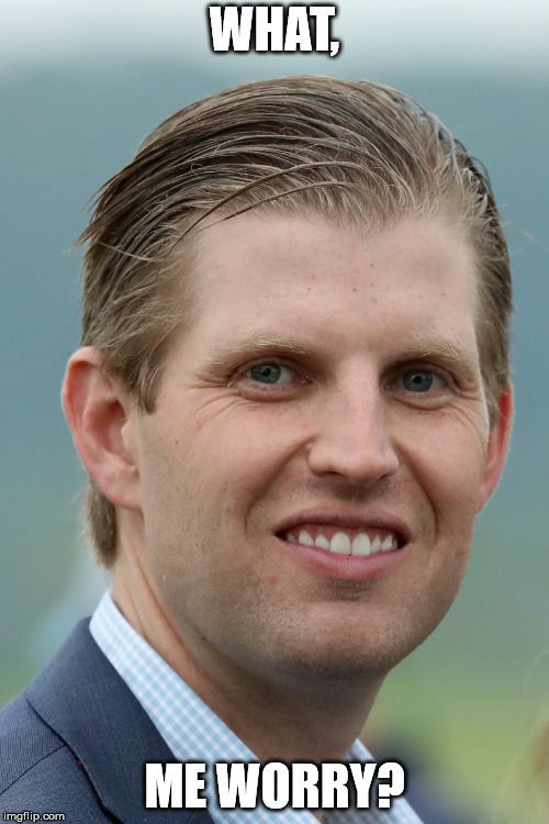 Eric E Neuman | WHAT, ME WORRY? | image tagged in mad magazine,alfred e neuman,eric trump,trump,donald trump | made w/ Imgflip meme maker