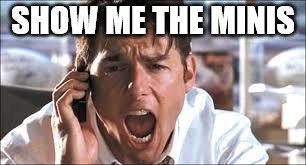 Show me the money | SHOW ME THE MINIS | image tagged in show me the money | made w/ Imgflip meme maker