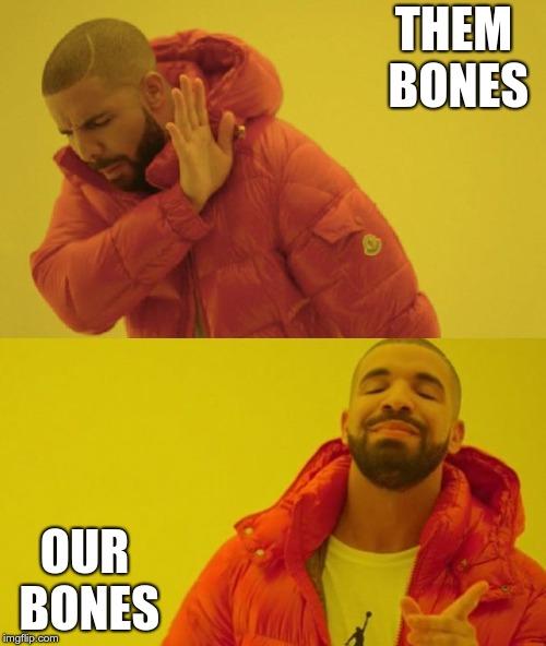 Drake | THEM BONES; OUR BONES | image tagged in drake | made w/ Imgflip meme maker