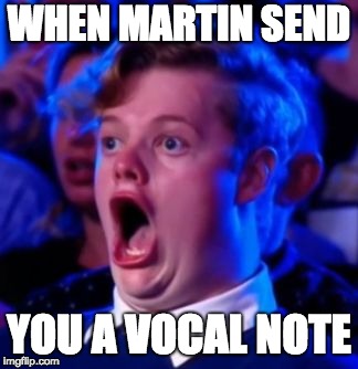 OMG | WHEN MARTIN SEND; YOU A VOCAL NOTE | image tagged in omg | made w/ Imgflip meme maker
