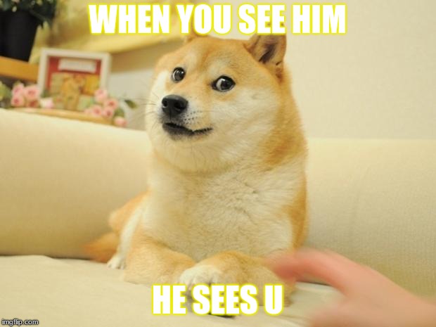 Doge 2 | WHEN YOU SEE HIM; HE SEES U | image tagged in memes,doge 2 | made w/ Imgflip meme maker