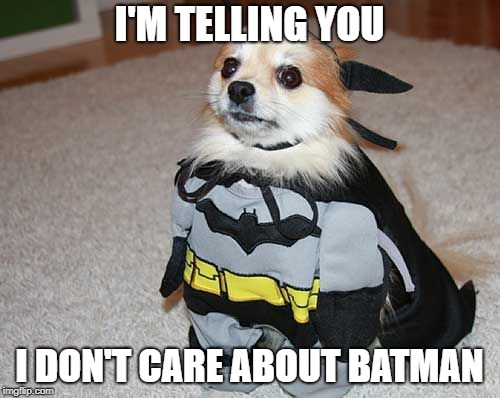 I'M TELLING YOU I DON'T CARE ABOUT BATMAN | made w/ Imgflip meme maker