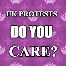 Crown Background | UK PROTESTS; DO YOU; CARE? | image tagged in crown background | made w/ Imgflip meme maker