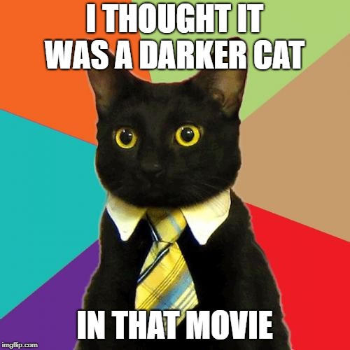 I THOUGHT IT WAS A DARKER CAT IN THAT MOVIE | made w/ Imgflip meme maker