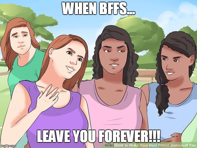 Bffs... | WHEN BFFS... LEAVE YOU FOREVER!!! | image tagged in bffs | made w/ Imgflip meme maker