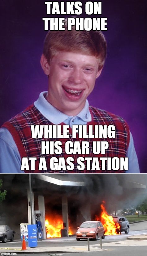 TALKS ON THE PHONE WHILE FILLING HIS CAR UP AT A GAS STATION | made w/ Imgflip meme maker