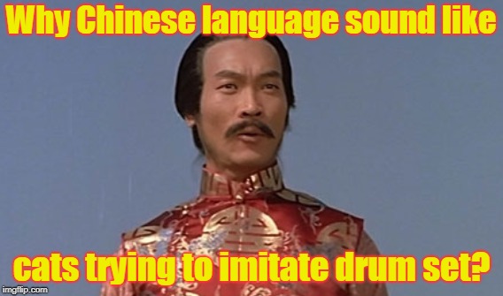 Why Chinese language sound like cats trying to imitate drum set? | made w/ Imgflip meme maker