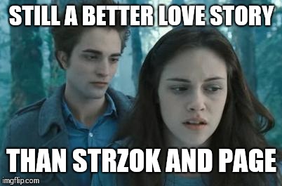 And that ain't sayin' much | STILL A BETTER LOVE STORY; THAN STRZOK AND PAGE | image tagged in twilight,memes,peter strzok,fbi | made w/ Imgflip meme maker