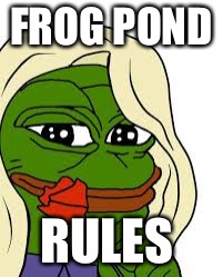 pepe france | FROG POND; RULES | image tagged in pepe france | made w/ Imgflip meme maker