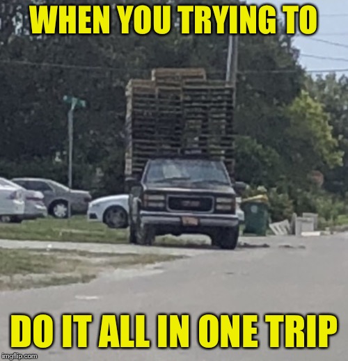 WHEN YOU TRYING TO; DO IT ALL IN ONE TRIP | image tagged in nothing gets left behind | made w/ Imgflip meme maker