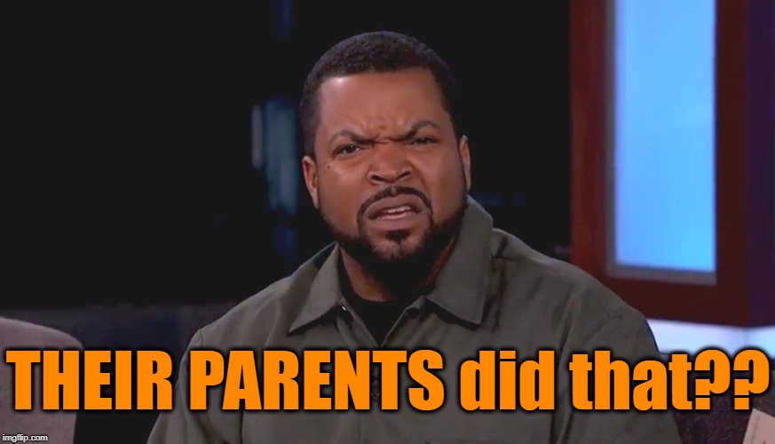 Really? Ice Cube | THEIR PARENTS did that?? | image tagged in really ice cube | made w/ Imgflip meme maker