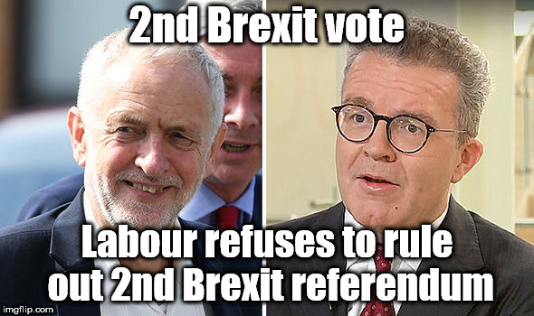Corbyn/Labour - 2nd Brexit vote | 2nd Brexit vote; Labour refuses to rule out 2nd Brexit referendum | image tagged in corbyn eww,party of haters,brexit,can't trust labour,communist socialist,momentum students | made w/ Imgflip meme maker