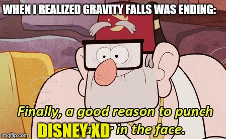 Who agrees? | WHEN I REALIZED GRAVITY FALLS WAS ENDING:; DISNEY XD | image tagged in gravity falls | made w/ Imgflip meme maker