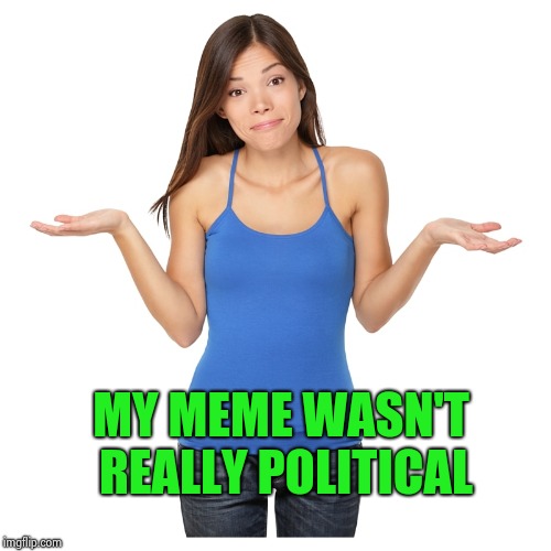 I don't know | MY MEME WASN'T REALLY POLITICAL | image tagged in i don't know | made w/ Imgflip meme maker