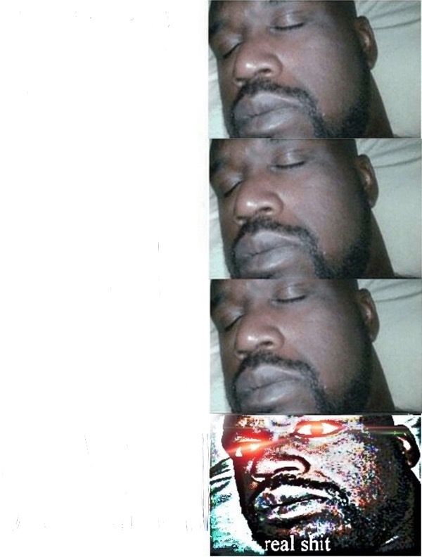 High Quality Sleeping Shaq (4 Part) Blank Meme Template