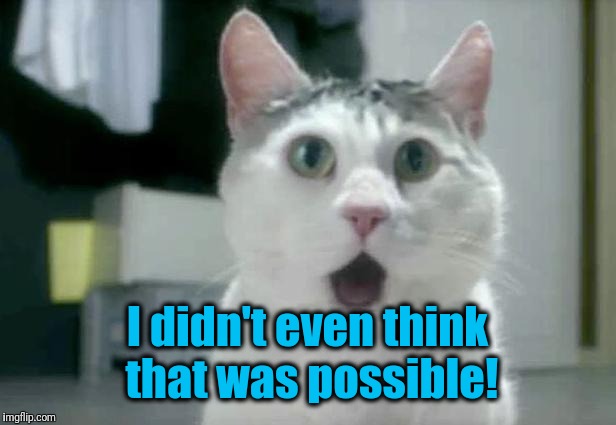 OMG Cat Meme | I didn't even think that was possible! | image tagged in memes,omg cat | made w/ Imgflip meme maker