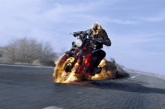 Motorcycle on fire Blank Meme Template