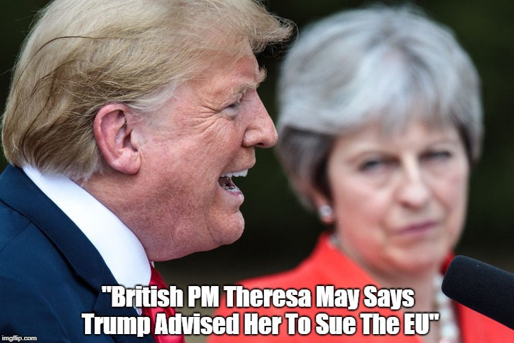 "British PM Theresa May Says Trump Advised Her To Sue The EU" | made w/ Imgflip meme maker