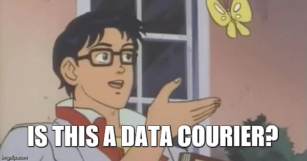 Is This a Pigeon | IS THIS A DATA COURIER? | image tagged in is this a pigeon | made w/ Imgflip meme maker